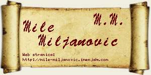 Mile Miljanović vizit kartica